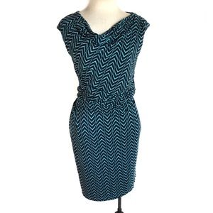 Kenar Blue Chevron Print Dress